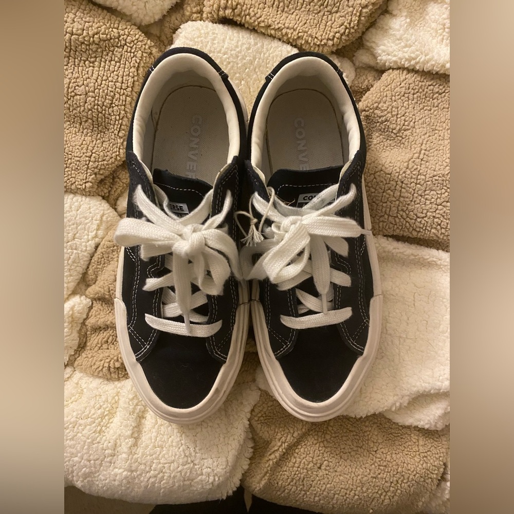 Converse Black and White Lace-Up Sneakers